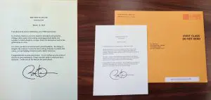 オバマ大統領からのお祝いの手紙