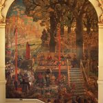 第１回『花合戦』、すなわち1324年5月3日の７人のトルバドゥールによる極めて悦ばしき集い」、ジャン・ポール・ローレンス作（1912年）