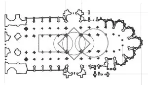 フランスのトロワの大聖堂の平面図