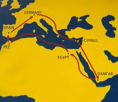 Ｃ．Ｒ．はその旅の途中、キプロス、ダムカール、エジプト、フェズで、世界で最も深遠な英知のいくつかを手に入れたとされます
