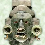 マヤの９つの葬送の仮面（デスマスク）のう ち最もよく知られているカラクムルの仮面（Mask of Calakmúl）