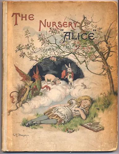 『子供部屋のアリス』原書の表紙画 （1890年初版）、E. Gertrude Thomson, Public domain, via Wikimedia Commons
