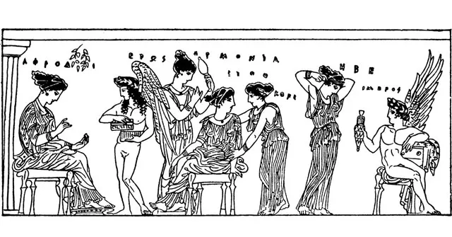 ハルモニアを始めとするギリシャ神話の神々のイラスト