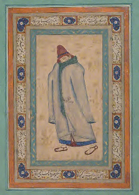 青いヒルカをまとうダルウィーシュ、16世紀末から17世紀初期