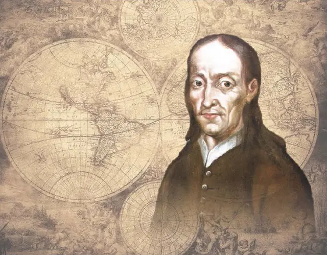 ベーメの肖像と世界地図